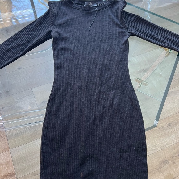Black Ribbed Dress - Picture 3 of 3